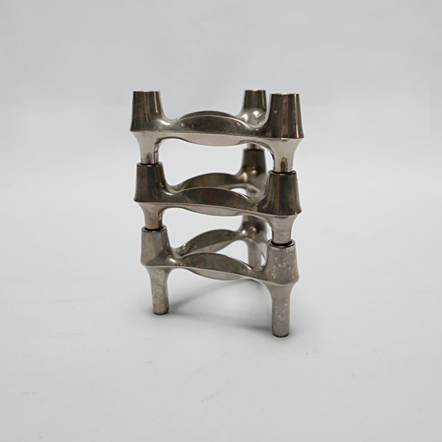 1970s Modular Metal Candlesticks from Stoff Nagel, 1970s, Set of 3 For Sale - Image 5 of 6