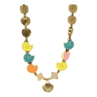 Summer Spirit Shell & Seahorse Charm Choker Happy Necklace For Sale