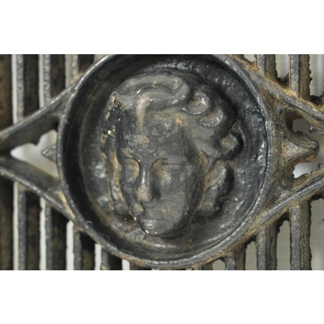 Traditional Mid 20th Century Hinged Figural Cast Iron Window Grate For Sale - Image 3 of 12