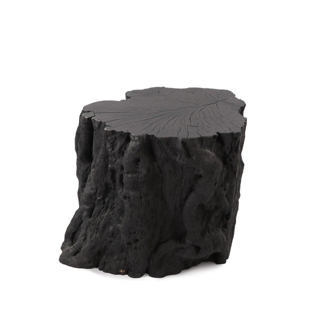 Hand made from one single slab of wood, the top of this organic accent table is hand selected, cut, and polished. This...