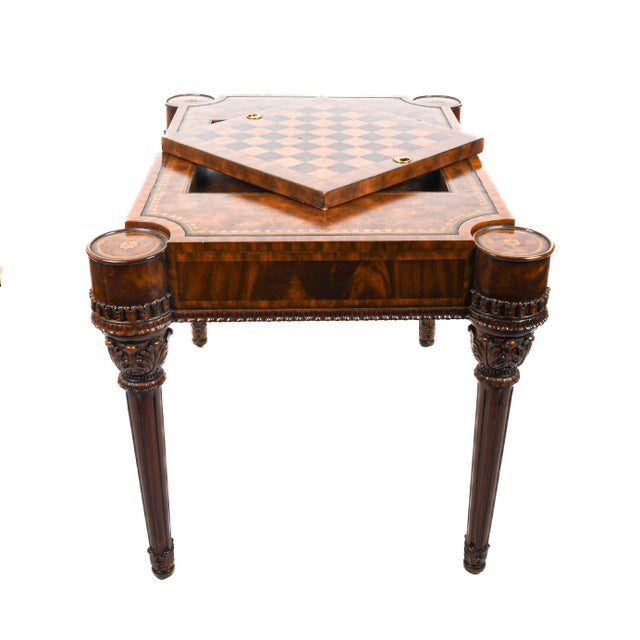 Late 20th Century Maitland Smith Mahogany Game Table For Sale In Greensboro - Image 6 of 7