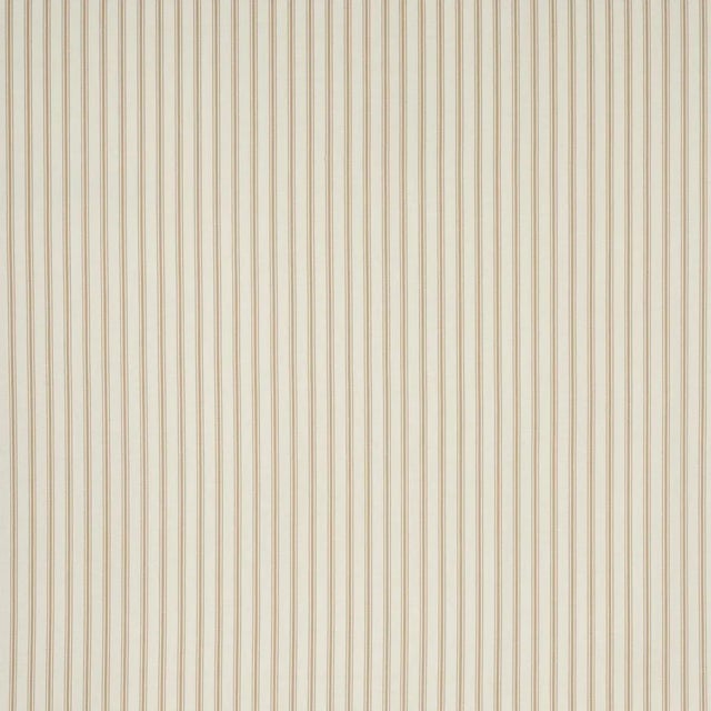 Sample - Schumacher Marquet Ticking Stripe Fabric in Sand For Sale