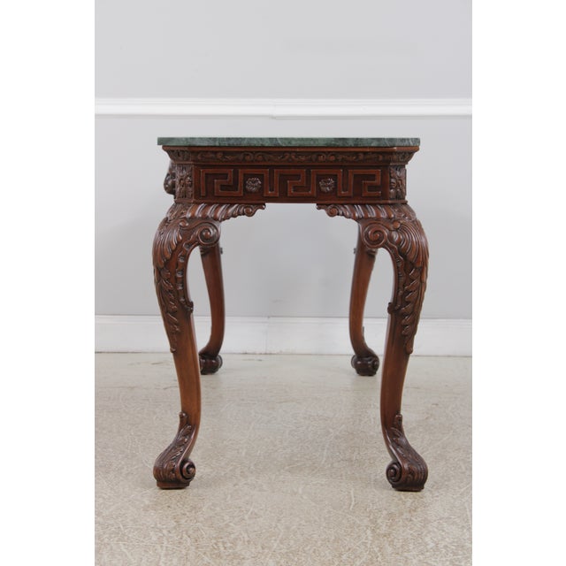 1990s Ardley Hall Marble Top Lion Mask Table For Sale - Image 5 of 18