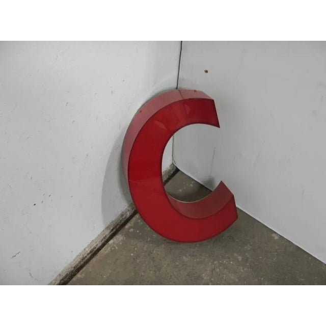 Plastic Letter C in Red Plastic, 1970s For Sale - Image 7 of 7