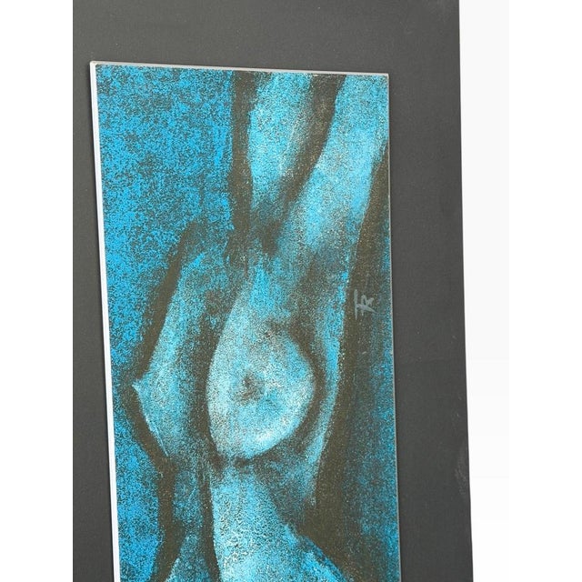 1960s Mid-Century Modern, C. 1960s, Blue Nude Figure Panels — Diptych - a Pair For Sale - Image 9 of 11