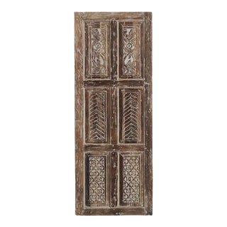 1920s Whitewashed Interior Hinged Pocket Barn Door For Sale