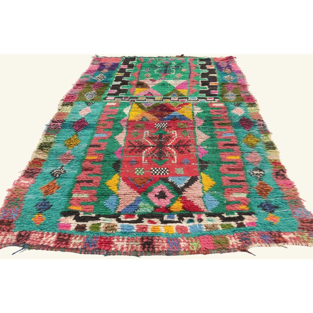 Tribal Vintage Azilal Moroccan Rug, 03'05 X 07'06 For Sale - Image 3 of 10