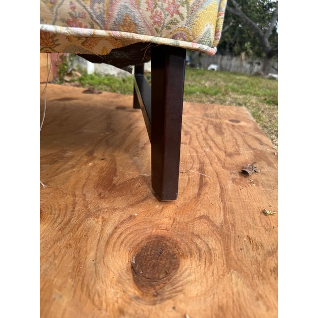 Black Pair Vintage Slipper Lounge Chairs Great Original Fabric Attributed to Edward Wormley for Dunbar For Sale - Image 8 of 12