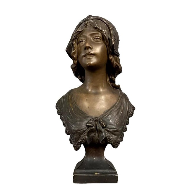 Gustave Van Vaerenbergh, Terracotta Bust, 1890s, Terracotta For Sale - Image 3 of 4