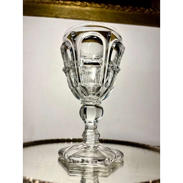 Glass Goblet with Baluster Leg and Leaf Motif from Baccarat, Early 19th Century For Sale - Image 11 of 17