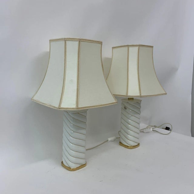 Ceramic Swirl Table Lamps, Italy, 1970s, Set of 2 For Sale - Image 6 of 11