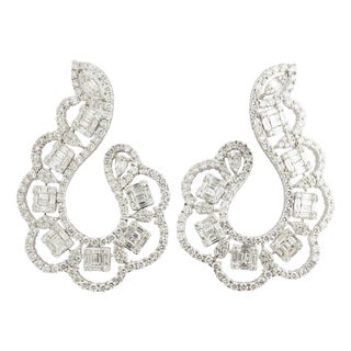 Natural diamond 5.65cts earring in 14k gold For Sale