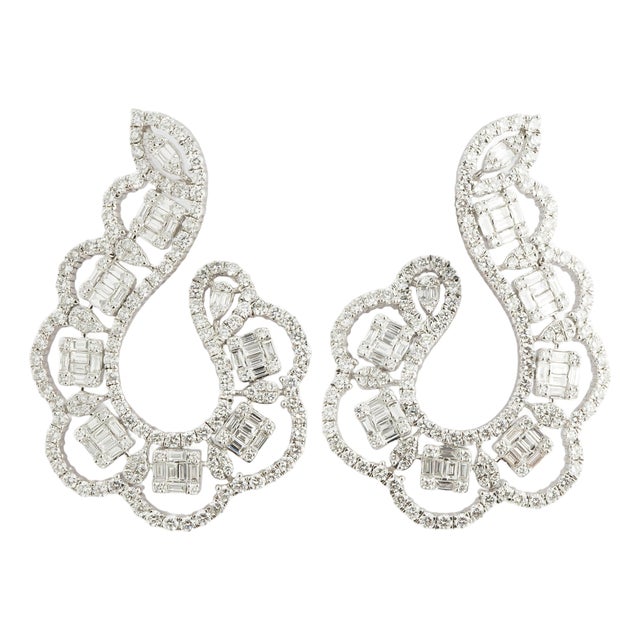 Natural diamond 5.65cts earring in 14k gold For Sale