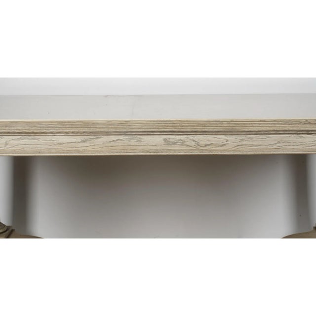 Nancy Corzine A Nancy Corzine Stone Top Library Table Bleached Oak Finish For Sale - Image 4 of 10