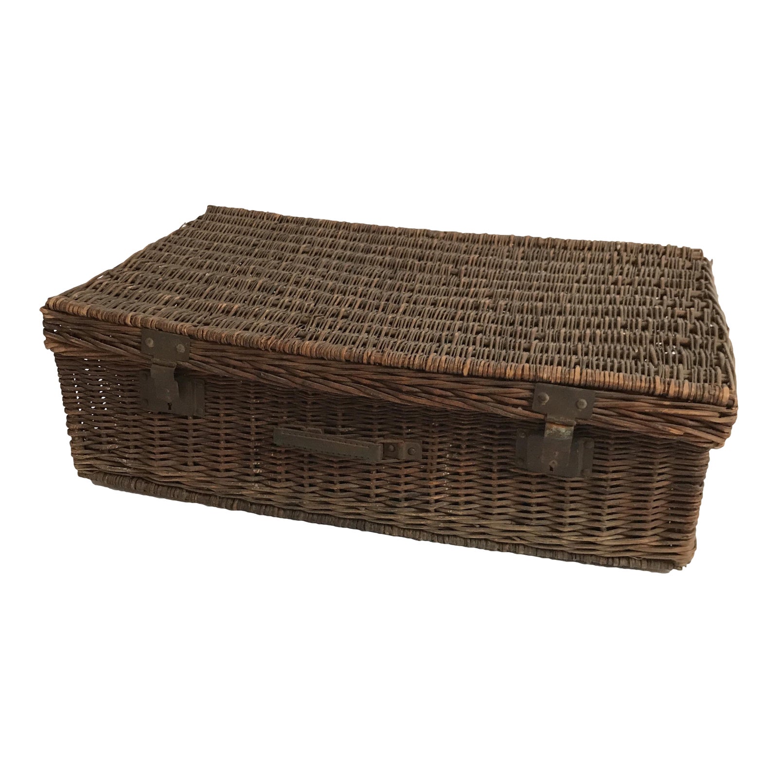 Antique Wicker Trunk | Chairish