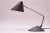 Hala (Zeist, Netherlands) adjustable task lamp in painted steel gray metal with chrome stem, circa 1960s. Features a...