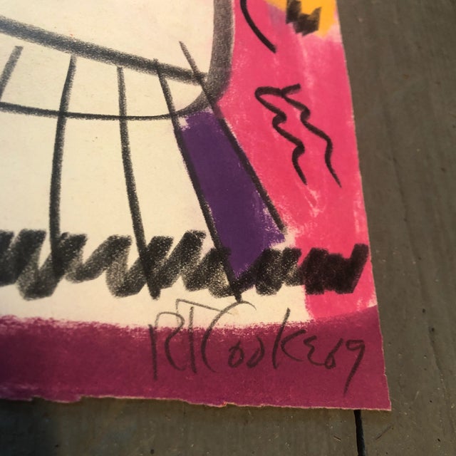 Original pastel drawing on paper signed & dated 69 titled & signed on reverse 10 x 10.75 unframed