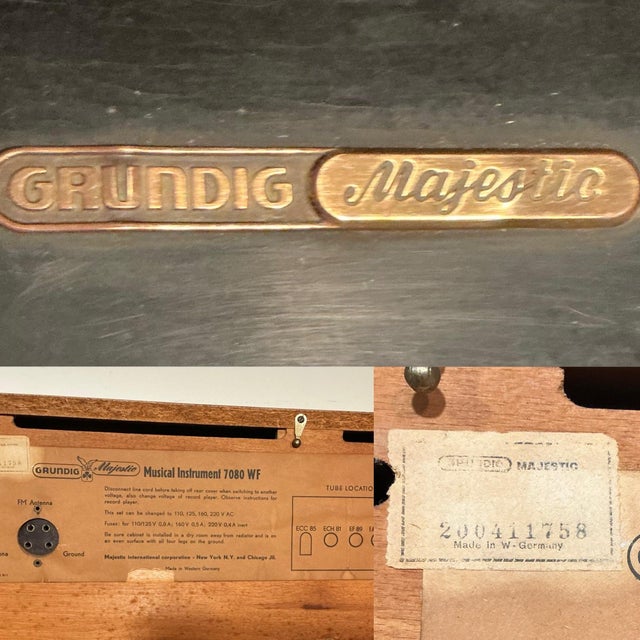 Mid-Century German Grundig Majestic 7080 Wf Stereo Console Radio, Circa 1955-1957 For Sale - Image 11 of 12