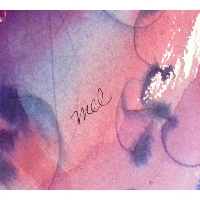 1990s Reclining Figurative Female Nude Watercolor Painting by Mel Carter, Framed For Sale - Image 4 of 7