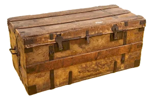 Trunk in Wood and Leather