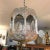 Wood German Silver Handmade Chased Hanging Light Fixture With Glass Panels For Sale - Image 7 of 7