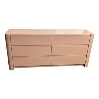 1980s Vintage Pink Post Modern 6 Draw Dresser For Sale