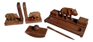 Black Forest Bear Desk Set, Set of 5