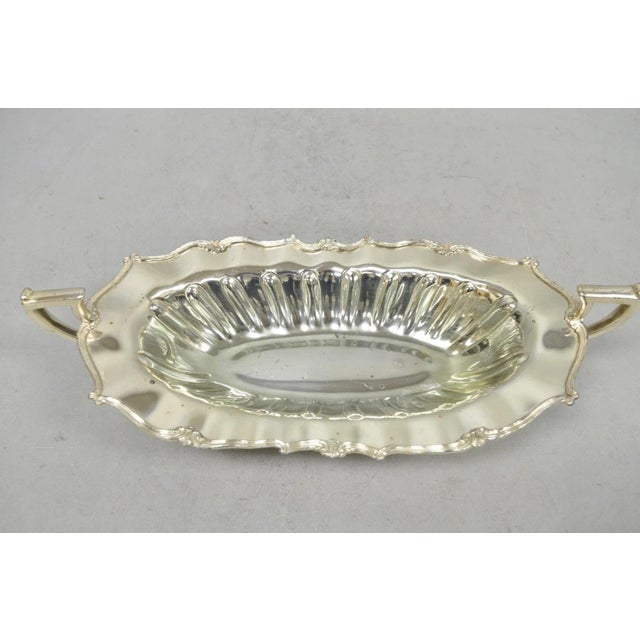 Victorian Vintage Fb Rogers Victorian Silver Plated Scalloped Centerpiece Fruit Bowl For Sale - Image 3 of 16