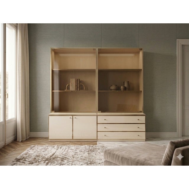 Vintage Modular Glass Wall Bookcase, 1970s For Sale - Image 13 of 14