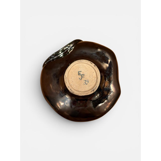 Early 21st Century Gene Farkus Glazed Ceramic Freeform Bowl For Sale - Image 5 of 5