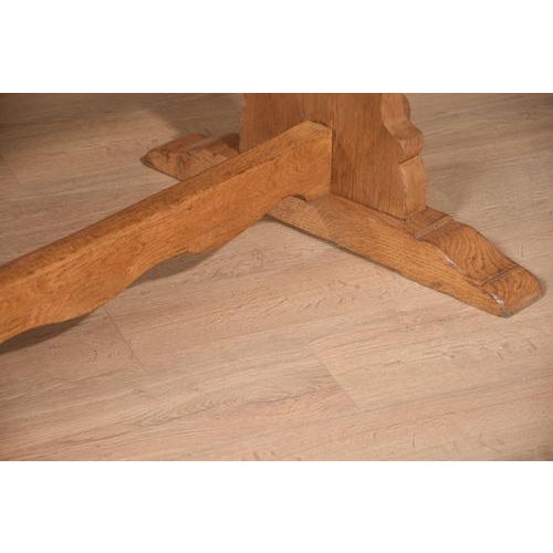 Large Oak Plank Top Refectory Table, 1890s For Sale - Image 4 of 9