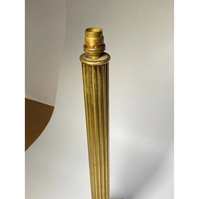 19th Century Marble Base and Brass Table Lamp, France For Sale - Image 3 of 10