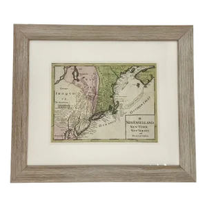 1757 Map of New England, New York & New Jersey, Homman Heirs