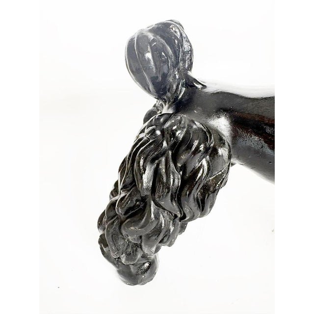 Patinated Plaster Poodle Sculpture, France, 1970s For Sale - Image 11 of 14