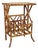 Vintage Faux Bamboo Rattan Side Table With Grasscloth Top For Sale