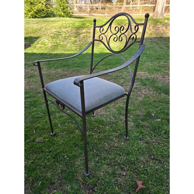Wrought Iron Dining Set, 5 Pieces For Sale - Image 4 of 6