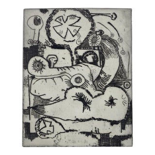 1970s Ron Yrabedra Abstract Etching For Sale