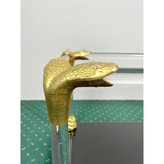 Acrylic, Wood & Brass Coffee Table, Italy, 1970s For Sale - Image 13 of 15