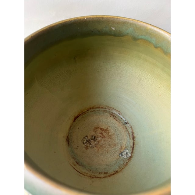 Green Vintgae Roseville Dahlrose 1920s Vintage Pottery Jardiniere Planter For Sale - Image 8 of 13