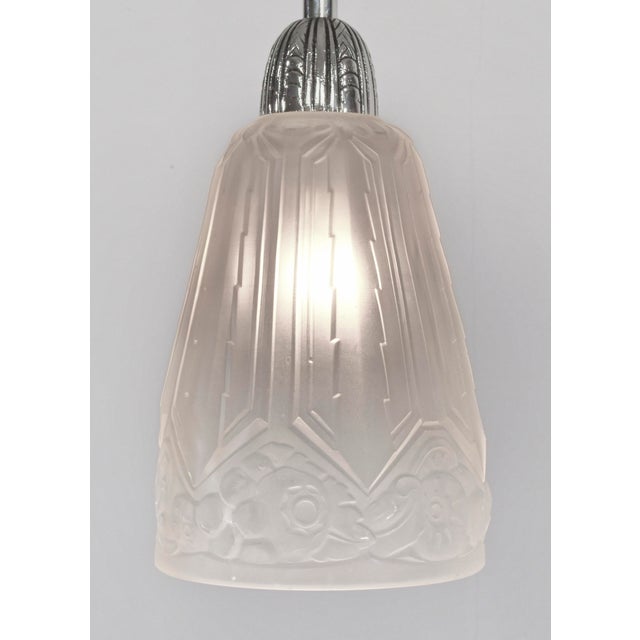 French Art Deco Pendant Light by Hettier Et Vincent & Hanots 1930 France - 5 Available For Sale - Image 10 of 15