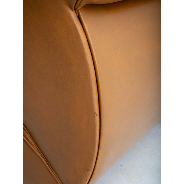 Brown Space Age Italian Leather Lounge Chair For Sale - Image 8 of 12