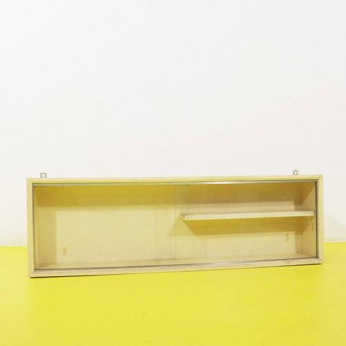 Wall-Mounted Wooden Display Cabinet with Sliding Glass Doors For Sale - Image 9 of 9