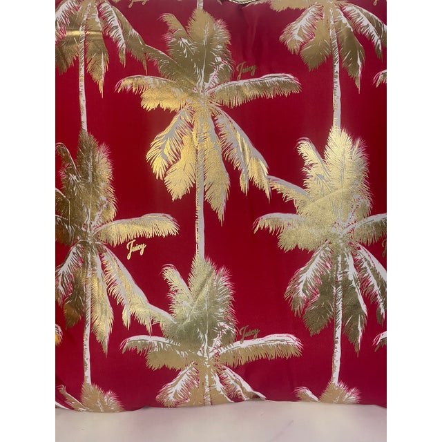 Coastal Juicy Couture La78 Gold Palm Trees Pillows For Sale - Image 3 of 5