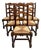 Vintage French Dining Chairs Set 6 Oak Barley Twist Rush Seat Ladder Back For Sale
