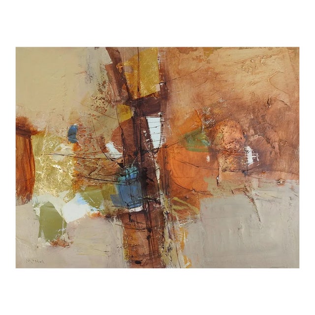 Vintage Mid 20th Century Abstract Mixed Media Painting For Sale