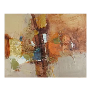 Vintage Mid 20th Century Abstract Mixed Media Painting