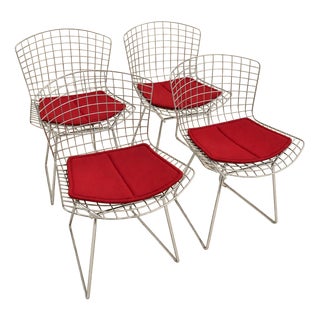 Wire Chairs by Harry Bertoia for Knoll Int., 1970s, Set of 4 For Sale