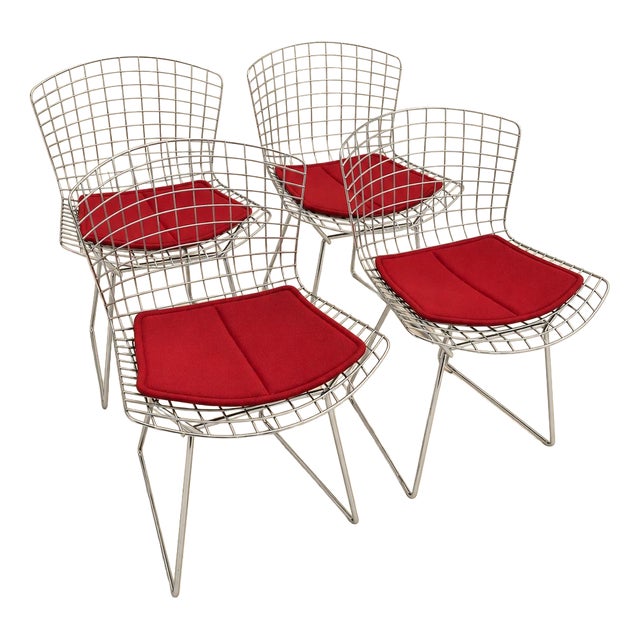 Wire Chairs by Harry Bertoia for Knoll Int., 1970s, Set of 4 For Sale