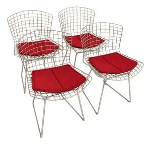 Wire Chairs by Harry Bertoia for Knoll Int., 1970s, Set of 4