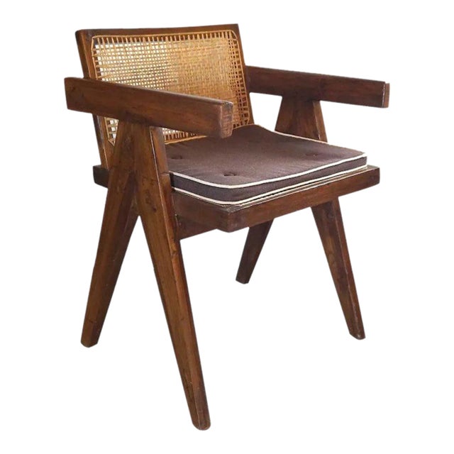 1950s Vintage Pierre Jeanneret Teak Conference Chair For Sale